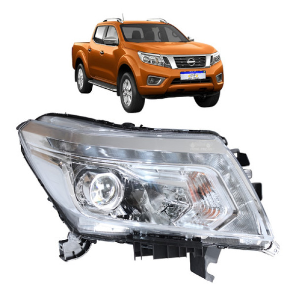 Farol Nissan Frontier Com Led 2017 A 2022 Cromado Novo Ld Direito/passageiro