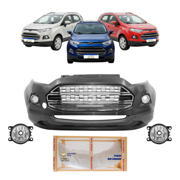 Kit Parchoque Ecosport 2013 14 15 16 17 2018 Comleto C/milha Preto