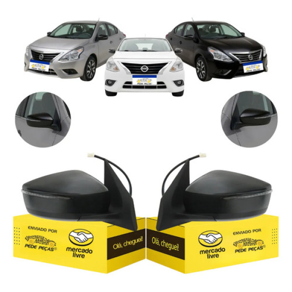 Par Retrovisor Nissan Versa Unique 2016 Elétrico C/pisca