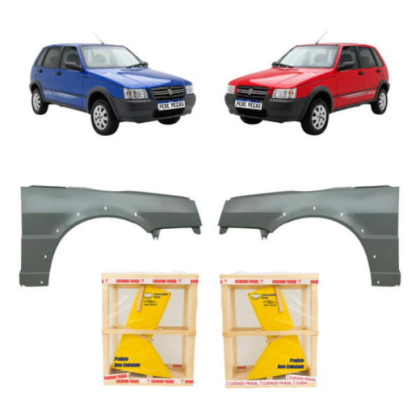 Par Paralama Fiat Uno Mille Way 2005 06 07 08 A 2013 Novo