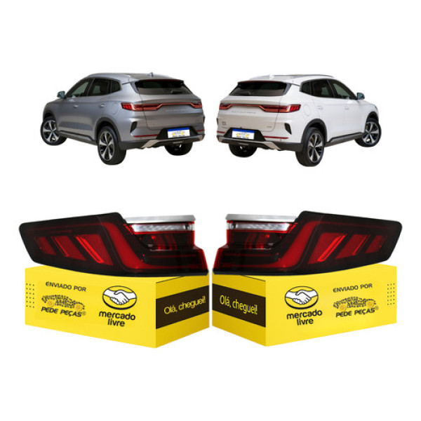 Par Lanterna Sinaleira Byd Song Plus 2023 2024 2025 Led Nova Ambos Lados Vermelho