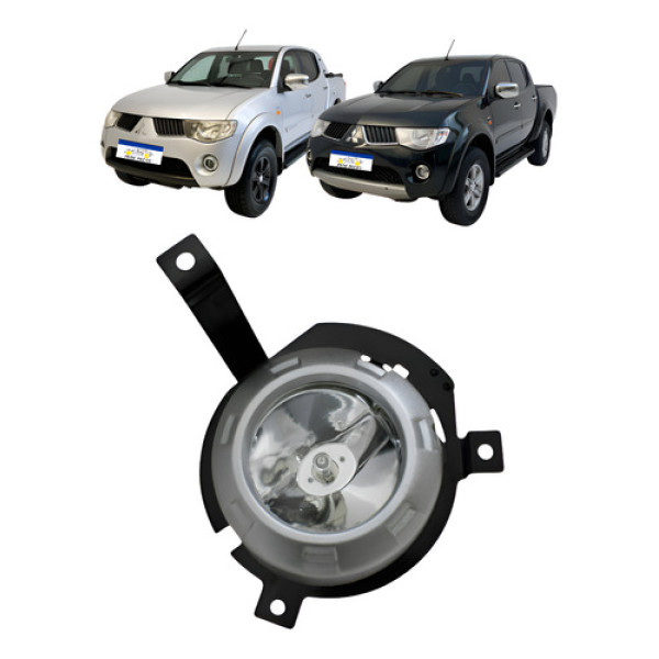 Farol Milha Esquerdo Mitsubishi L200 2009 A 2011 Com Moldura Cristal Esquerdo