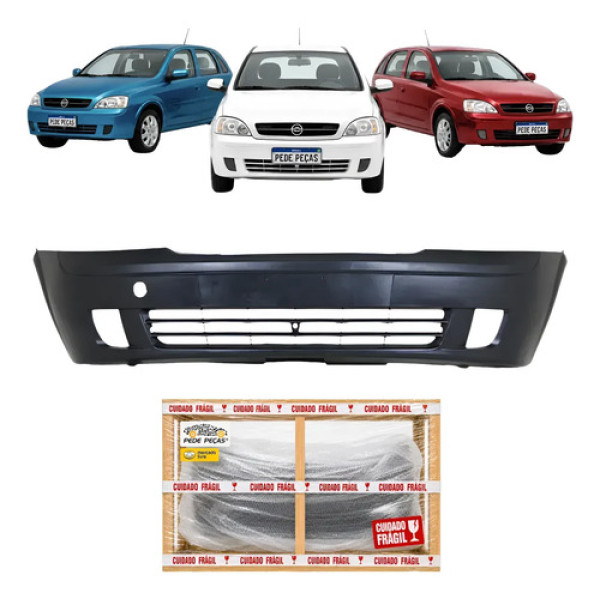 Parachoque Chevrolet Corsa 2003 04 05 06 07 08 2009 C/furo Preto Liso Para Pintura