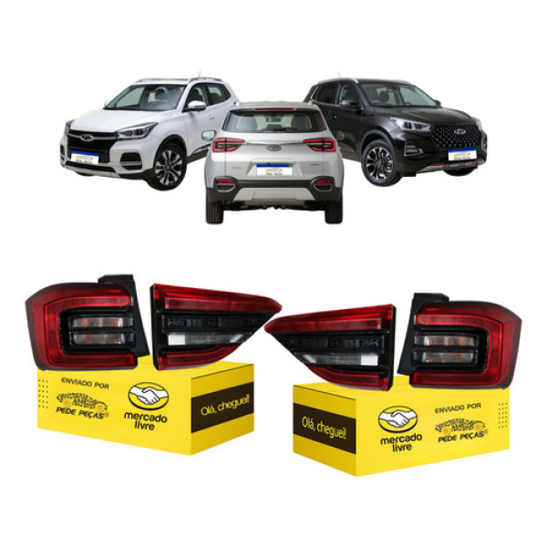 Kit Lanterna Sinaleira Tiggo 5x 2023 2024 2025 2026 Ambos Lados Vermelho