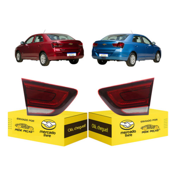 Par Lanterna Da Tampa Cobalt 2016 2017 2018 2019 2020 Fumê Ambos Lados Vermelho