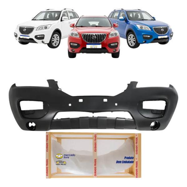 Parachoque Lifan X60 2013 2014 15 2016 C/detalhe Avaria Preto