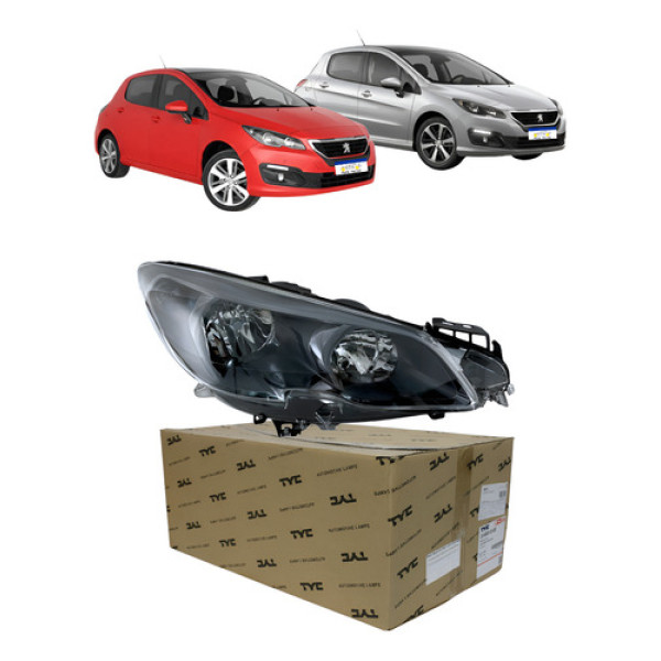 Farol Peugeot 308 2016 A 2019 Mascara Cinza Lado Carona Direito/passageiro