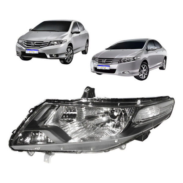 Farol Honda City 2009 2010 2011 2012 2013 2014 L.e Novo Esquerdo