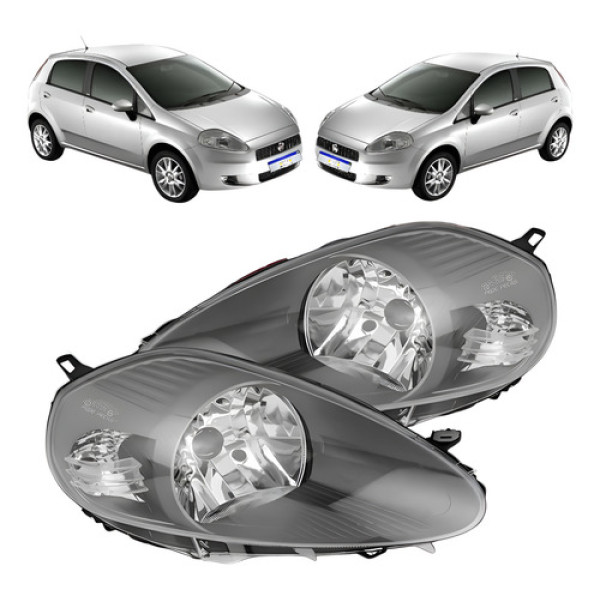 Par Farol Punto Sporting T-jet 2007 A 2012 Mascara Cinza