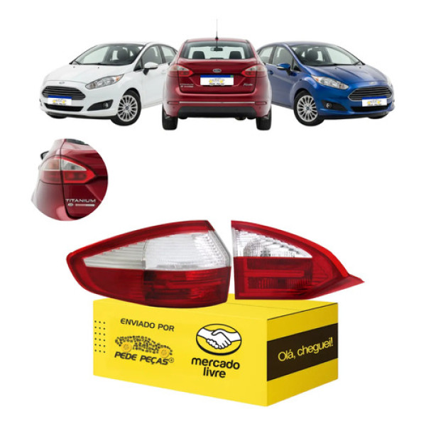 Lanternas Canto Tampa Ford Fiesta Sedan 2014 15 16 2017 L.e Esquerdo/motorista Cristal