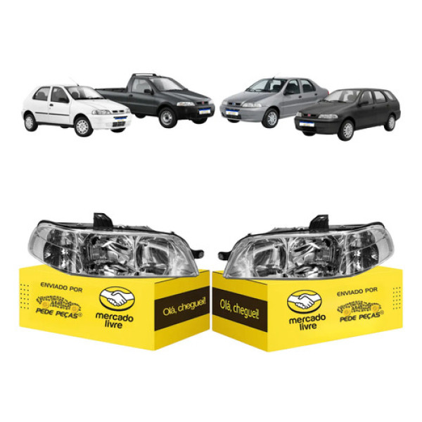 Farol Palio Strada Siena Weekend 2001 A 2007 Cromado Par Ambos Lados