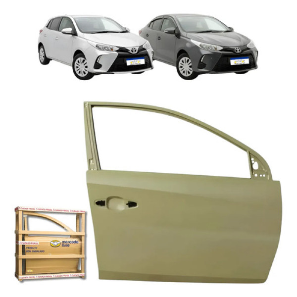 Porta Dianteira Toyota Yaris Hatch 2019 A 2025 Novo Ld Dianteira Direito Cinza