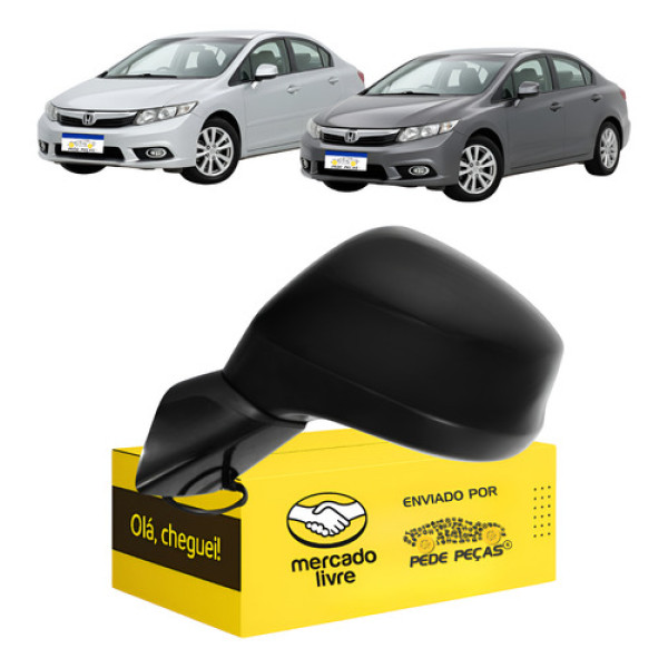Retrovisor Honda Civic 2012 2013 2014 2015 2016 L.e 3 Fios