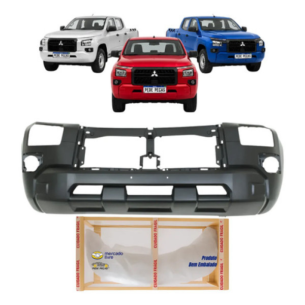 Parachoque Dianteiro Mitsubishi Triton Gls 2026 2027 Preto Liso Para Pintura
