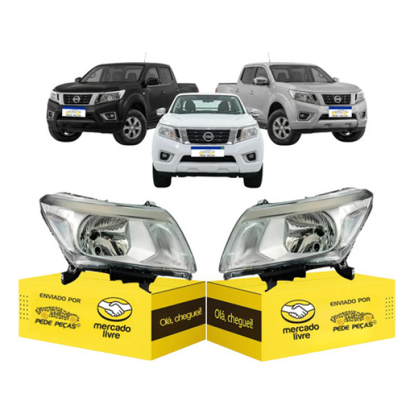 Par Farol Nissan Frontier Foco Simples 2018 2019 2020 2021 Ambos Lados