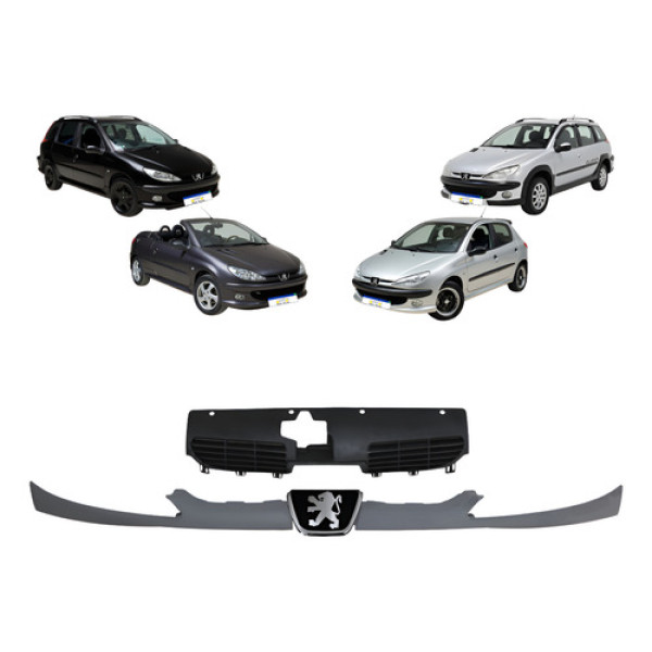 Bigode Grade Peugeot 206 1999 A 05 2006 2007 2008 2009 2010 Preto Fosco