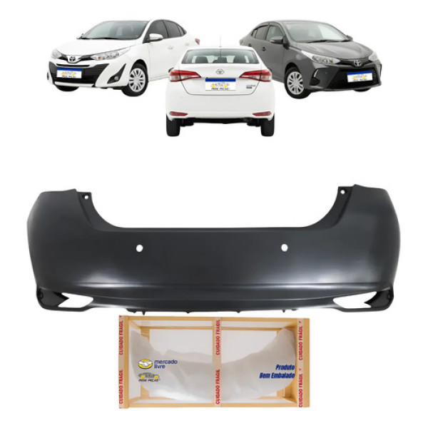 Parachoque Traseiro Yaris Sedan 2018 2019 A 2025 C/f Sensor
