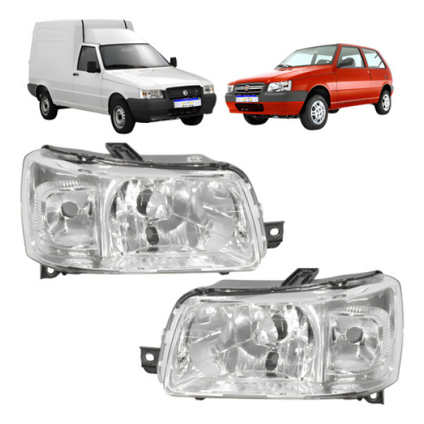 Par Farol Fiat Uno Fiorino 2004 2005 2006 2007 2008 A 2013 - Ambos Lados