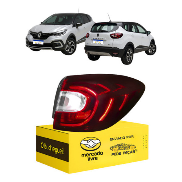 Lanterna Captur 2017 2018 2019 2020 2021 Led Direita Direito/passageiro Vermelho