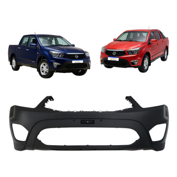 Parachoque Ssangyong Actyon Sport 2013 A 2018 C/furo Milha Preto