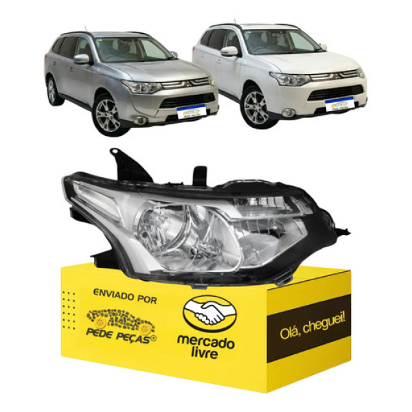 Farol Direito Mitsubishi Outlander 2014 2015 Novo S/projetor - Direito/passageiro - Passageiro