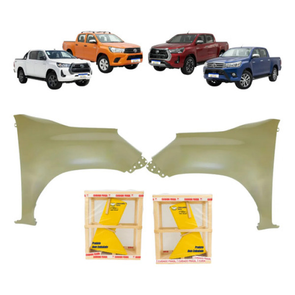 Par Paralama Hilux 2016 2017 2021 2024 A 2026 S/furo Novo