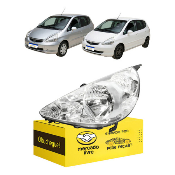 Farol Honda Fit 2003 2004 2005 2006 2007 2008 Novo Le Esquerdo