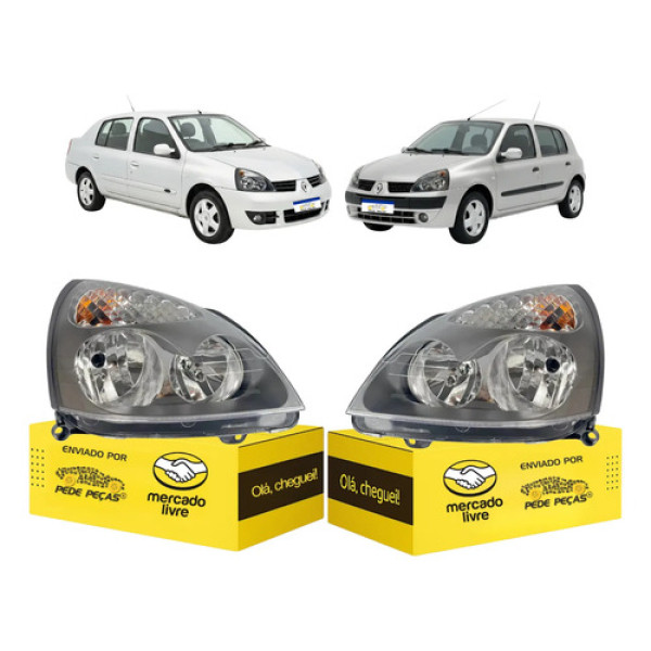 Par Farol Dianteiro Renault Clio 2004 2005 2006 2007 A 2012 Direito