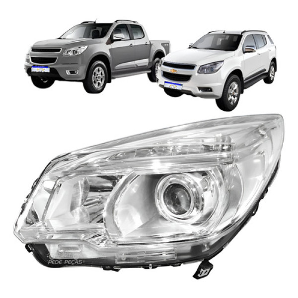 Farol Chevrolet S10 Trailblazer 2012 A 2016 Com Projetor Le Esquerdo/motorista Farol Chevrolet S10 Trailblazer 2012 A 2016 Com Projetor Le Esquerdo/motorista