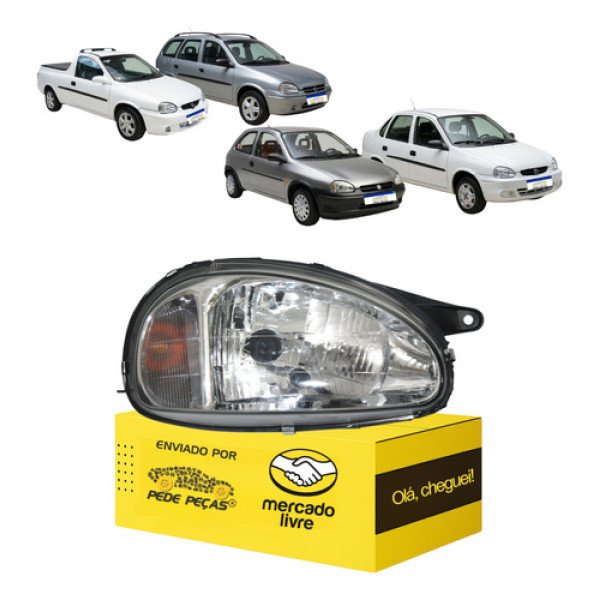 Farol Corsa Classic Wagon Pickup 1994 A 2010 Direito Direito/passageiro