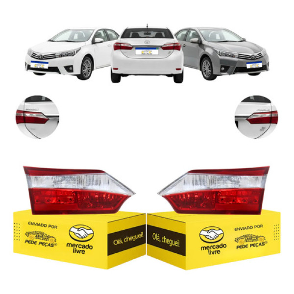 Lanterna Sinaleira Tampa Corolla 2015 2016 2017 C/led Par Ambos Lados Cristal
