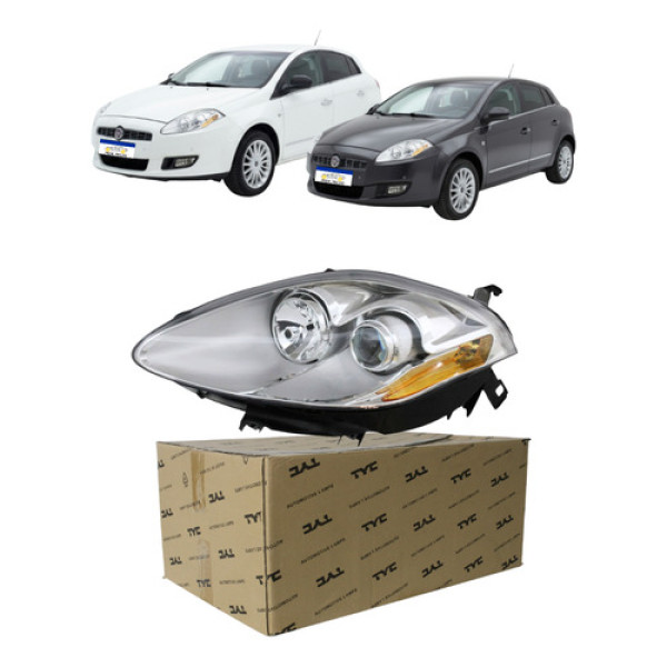 Farol Esquerdo Fiat Bravo 2011 A 2016 Foco Duplo Elétrico Esquerdo/motorista Farol Esquerdo Fiat Bravo 2011 A 2016 Foco Duplo Elétrico Esquerdo/motorista