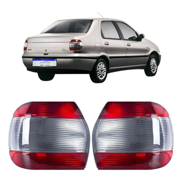 Par Lanterna Traseira Fiat Siena G1 1997 1998 1999 2000 Fume