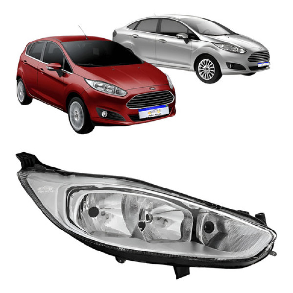 Farol Ford New Fiesta 2013 2014 2015 2016 A 2019 Cromado Ld Direito/passageiro Farol Ford New Fiesta 2013 2014 2015 2016 A 2019 Cromado Ld Direito/passageiro