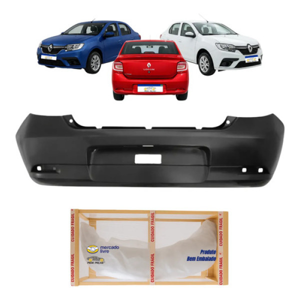 Parachoque Traseiro Renault Logan S/f Sensor 2013 A 2023