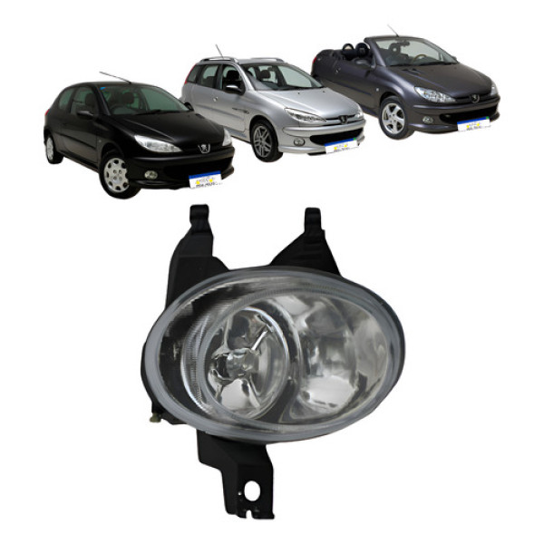 Farol Milha Direito Peugeot 206 1998 A 2008 Boqueinha Novo Cristal Direito/passageiro