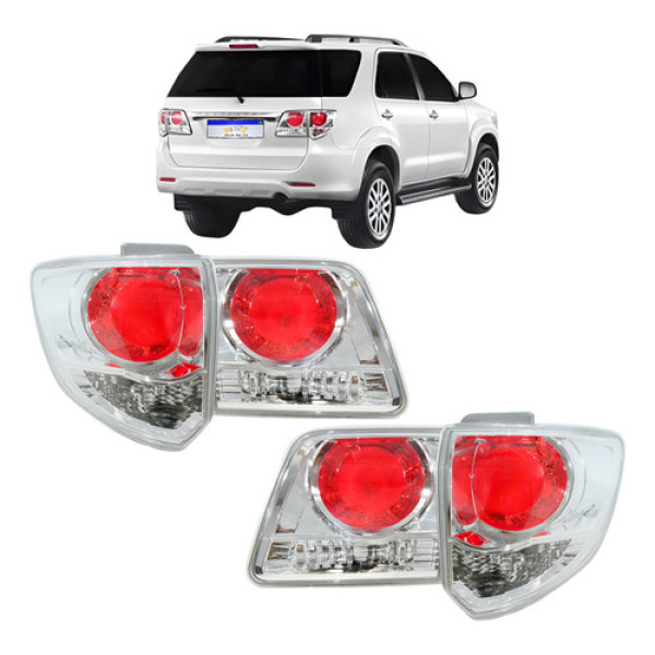 Jogo Lanterna Toyota Sw4 2012 2013 2014 2015 Traseira Nova Direito Cromado