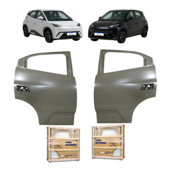 Par Porta Traseira Byd Dolphin Mini Gs Ev 2024 2025 2026 Traseira Ambos Lados Cinza