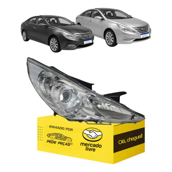 Farol Direito Sonata 2011 2012 2013 Manual Sem Xenon Direito/passageiro