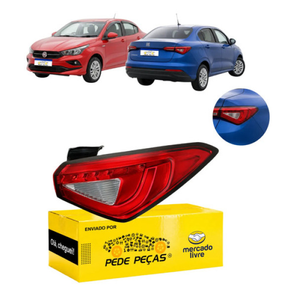 Sinaleira Traseira Fiat Cronos 2018 A 2026 Fumê Novo L.d Direito/passageiro Vermelho