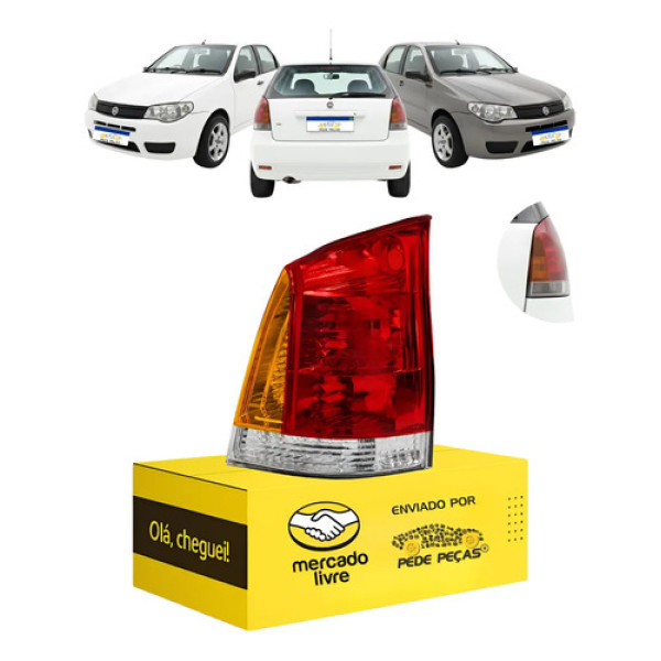 Lanterna Traseira Fiat Palio 2004 05 06 A 2014 C/avaria Ld Direito/passageiro Tricolor