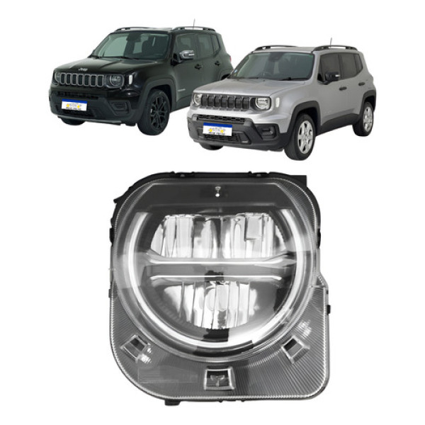 Farol Full Led Jeep Renegade 2022 A 2026 Esquerdo Com Reator Esquerdo/motorista Farol Full Led Jeep Renegade 2022 A 2026 Esquerdo Com Reator Esquerdo/motorista