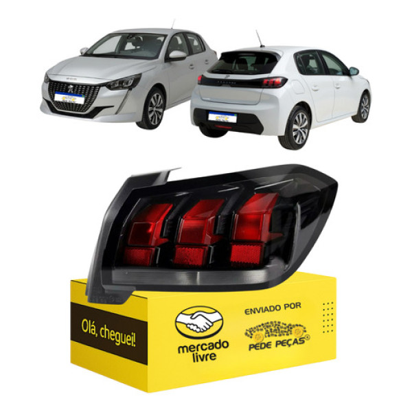 Lanterna Peugeot 208 2021 2022 2023 2024 L.d Griffe Allure Direito/passageiro Vermelho/preto