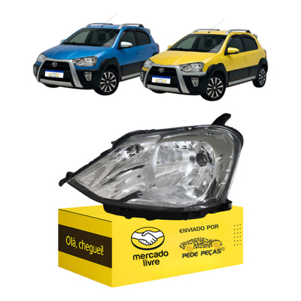 Farol Toyota Etios Cross 2014 2015 2016 2017 2018 L.e Novo Esquerdo/motorista