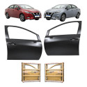 Par Porta Dianteira Nissan Versa 2021 2024 A 2026 Novo Dianteira Ambos Os Lados Preto