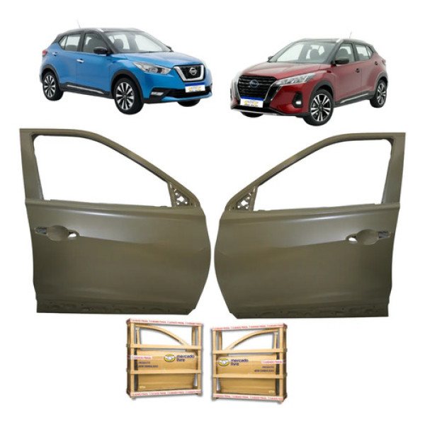 Par Porta Dianteira Kicks 2017 2018 19 20 21 22 A 2025 Novo Dianteira Ambos Cinza