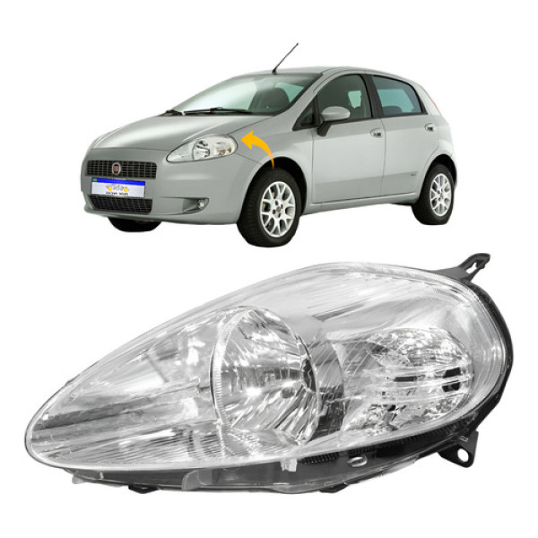 Farol Fiat Punto 2007 2008 2009 2010 2011 2012 Novo L.e Esquerdo Farol Fiat Punto 2007 2008 2009 2010 2011 2012 Novo L.e Esquerdo