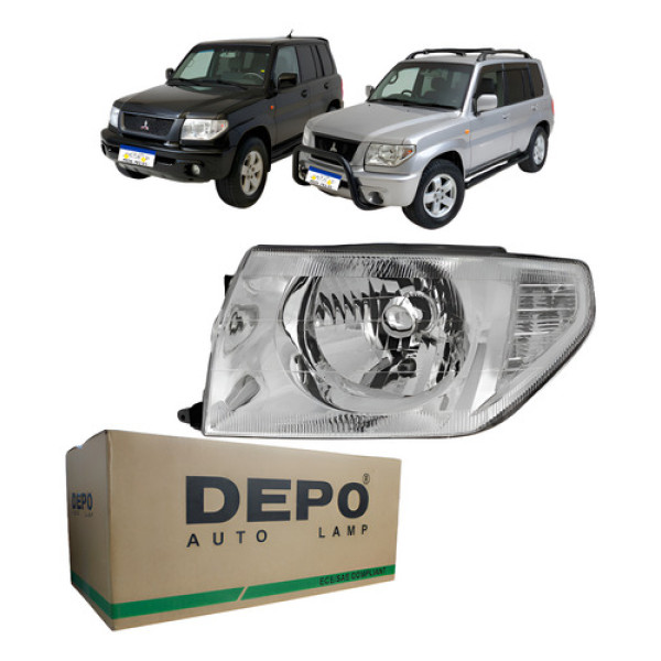 Farol Manual Esquerdo Mitsubishi Pajero Tr4 2003 A 2006 Novo Esquerdo/motorista