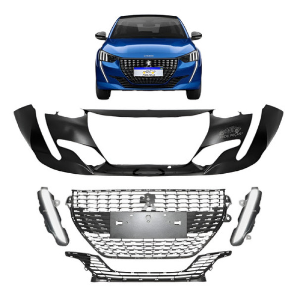 Kit Parachoque Peugeot 208 2020 A 2024 C/friso Cromado