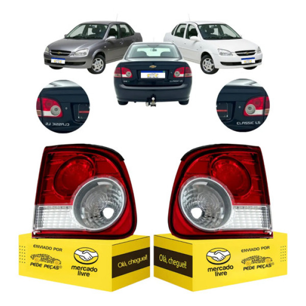 Par Sinaleira Traseira Tampa Gm Classic 2010 11 12 13 A 2016 Ambos Lados